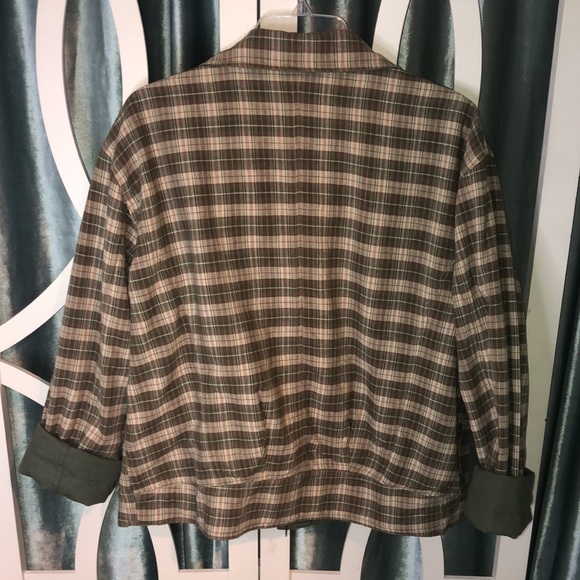 Vintage Braetan Army Green/Plaid Reversible Womens Barn Jacket - Picture 8 of 10